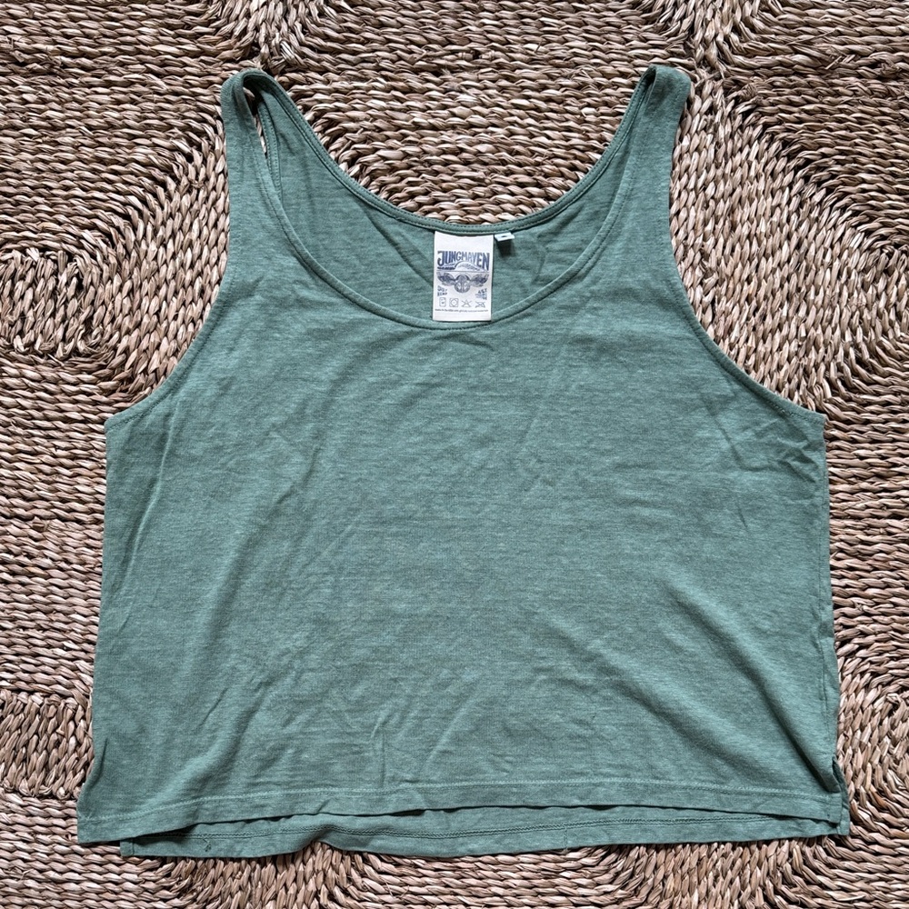 Jungmaven Cropped Tank (sage — rare color)